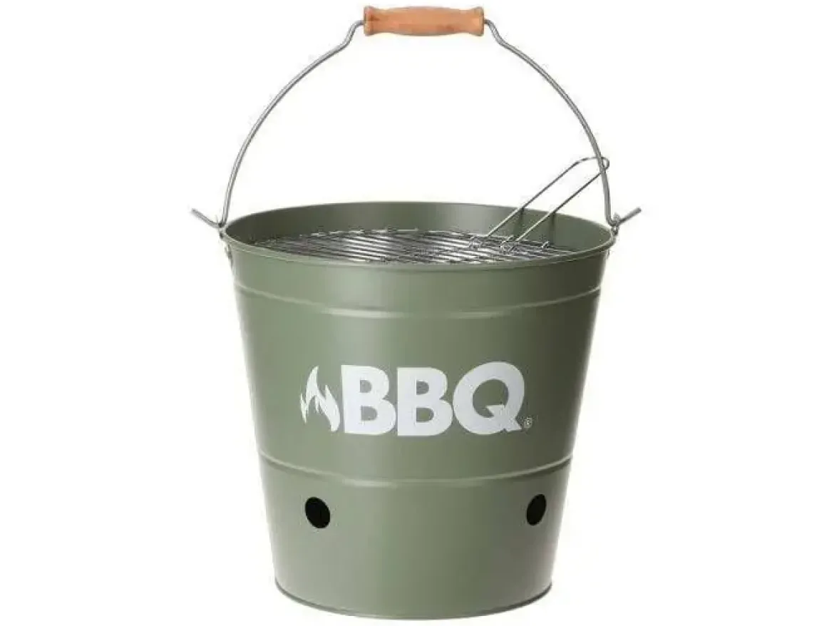 Cubo Grill Con Rejilla Y Asa De Transporte Verde C80901170
