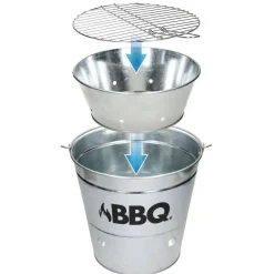 Cubo Grill Con Rejilla Y Asa De Transporte Zinc C80901180
