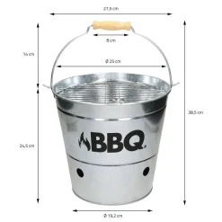 Cubo Grill Con Rejilla Y Asa De Transporte Zinc C80901180