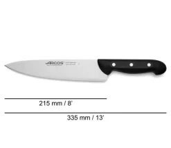 Cuchillo de Cocina con Mango Color Negro Serie Maitre 215 mm ARCOS 150800