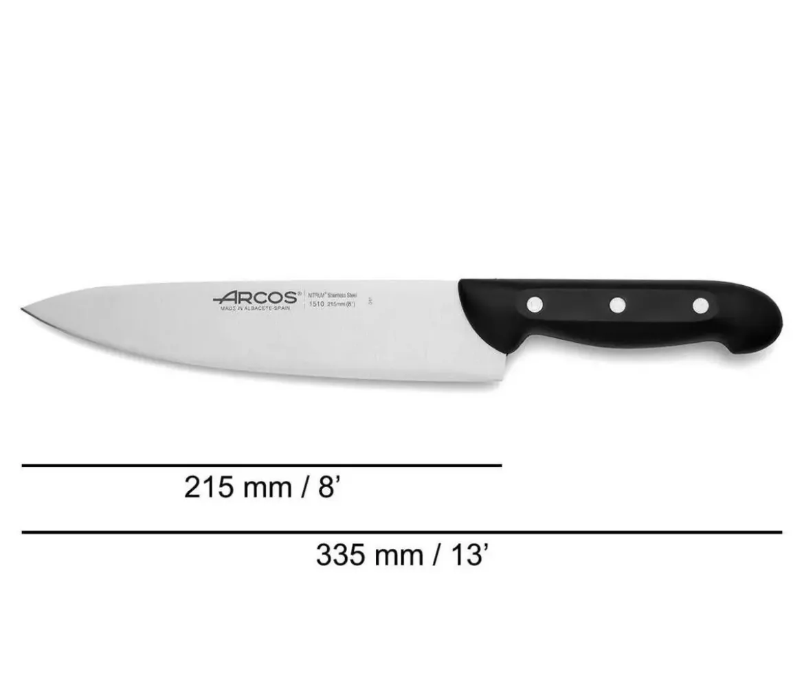 Cuchillo de Cocina con Mango Color Negro Serie Maitre 215 mm ARCOS 150800