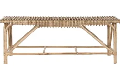 Descalzadora de Madera con Asiento de Mimbre Natural MB-217799