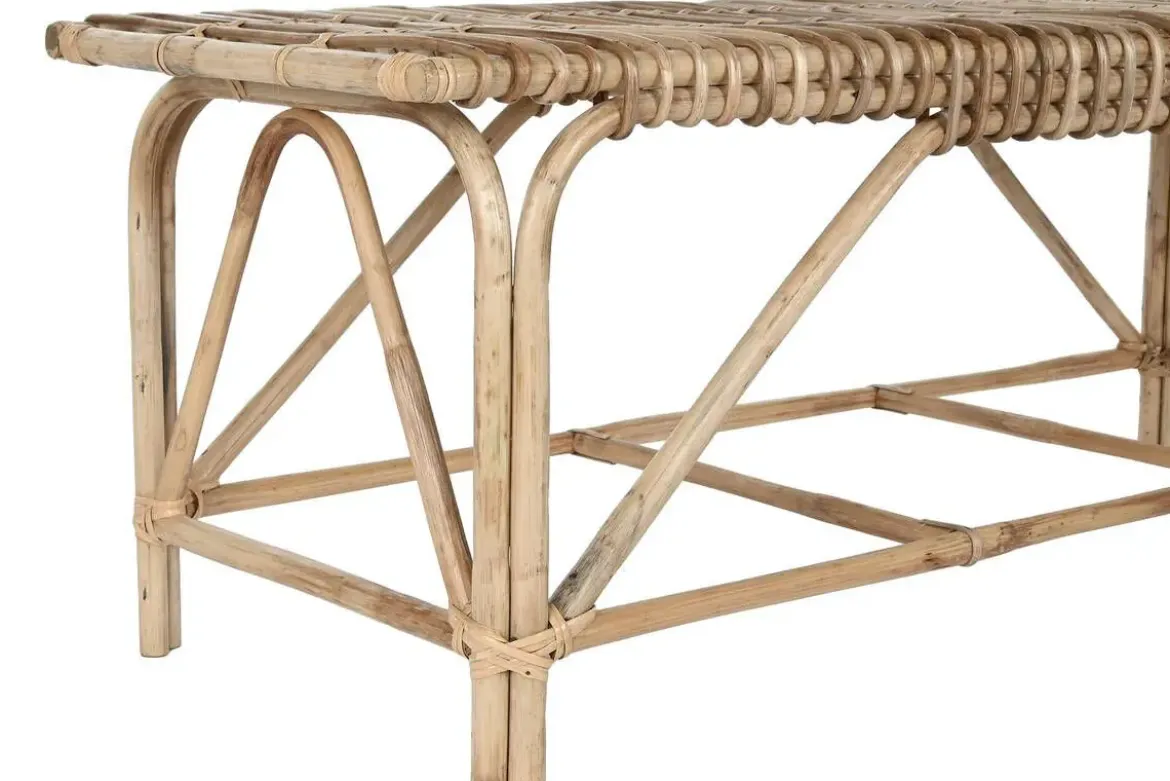 Descalzadora de Madera con Asiento de Mimbre Natural MB-217799
