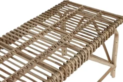 Descalzadora de Madera con Asiento de Mimbre Natural MB-217799