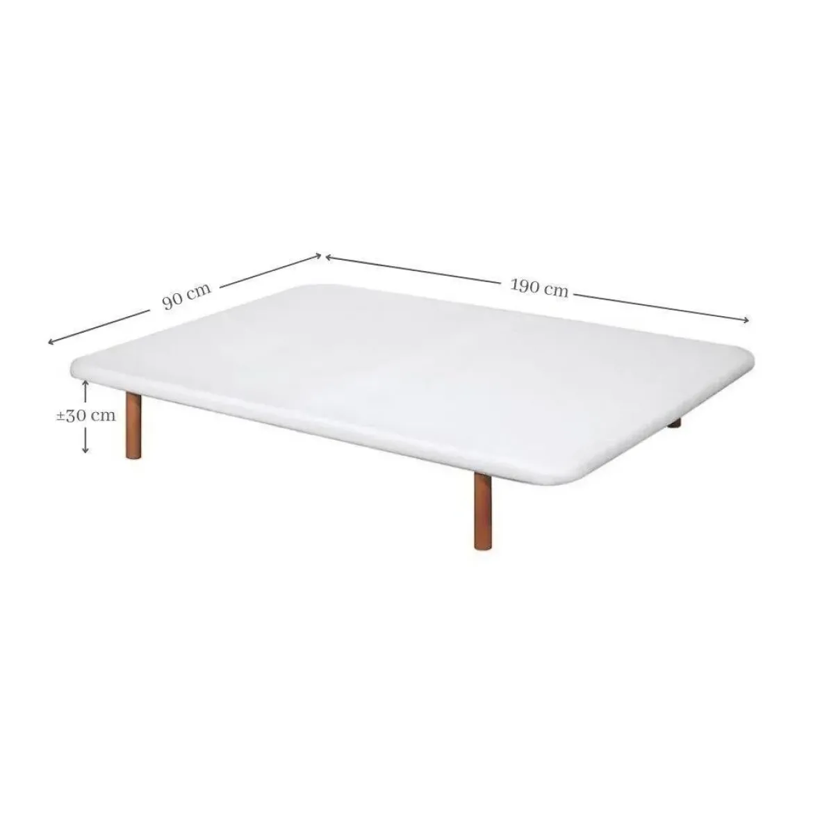 Divanlín Base Tapizada Blanco 90cm x 190cm DL27053