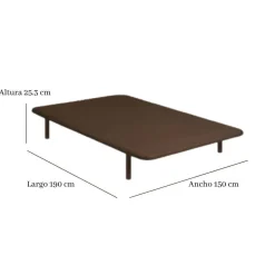 Divanlín Base Tapizada Tejido 3D Color wengué 150x190 cm DL12084