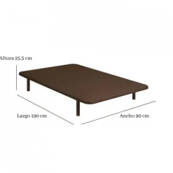 Divanlín Base Tapizada Tejido 3D Color Wengué 90x190 cm DL12084