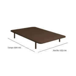 Divanlín Base Tapizada Tejido 3D Color wengué 135x190 cm DL12084