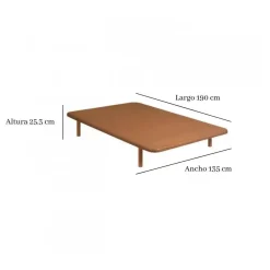 Divanlín Base Tapizada Tejido 3D Color cerezo 135x190 cm DL12082