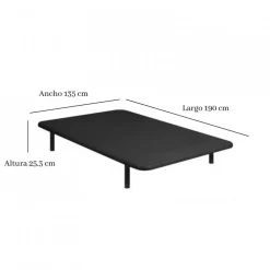 Divanlín tapizado en tejido 3D transpirable 135x190 cm en color negro
