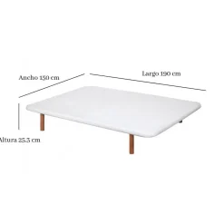 Divanlín 150x190 cm tapizado en tejido 3D transpirable en color blanco