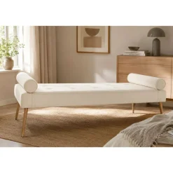 Diván Tapizado en Poliéster Color Crema MB-220929