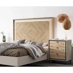 Dormitorio de Matrimonio sin Armario en Acabado Amazonas/Gris Coco K2