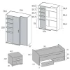 Dormitorio Juvenil con Armario Rincón y Cama MUNDO JOVEN C112