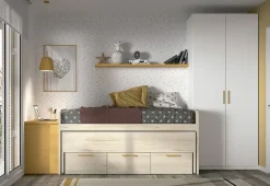 Dormitorio Juvenil con Cama Compacta y Armario WHYNOT 27