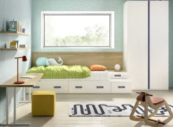 Dormitorio Juvenil con Cama Modular y Armario MUNDO JOVEN C218