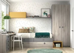 Dormitorio Juvenil con Cama Nido y Armario WHYNOT 23