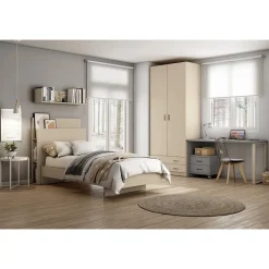 Dormitorio Juvenil LIDER GO 249 Acabado en Perla/Zinc