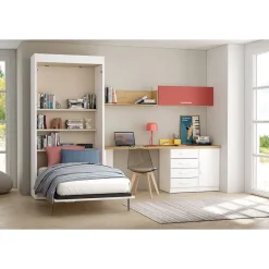 Dormitorio Juvenil LIDER GO 243 Acabado en Blanco/Bambú/Terraco