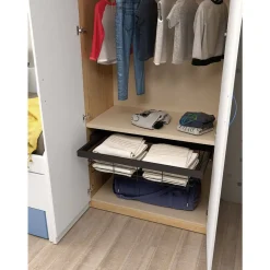 Dormitorio juvenil LIDER GO 216 con Acabados en Bambú/Blanco/Azulón
