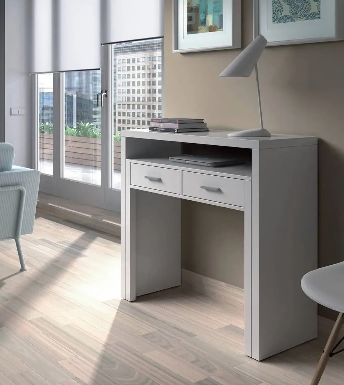 Escritorio con 2 Cajones Color Blanco ArtiK 004582A