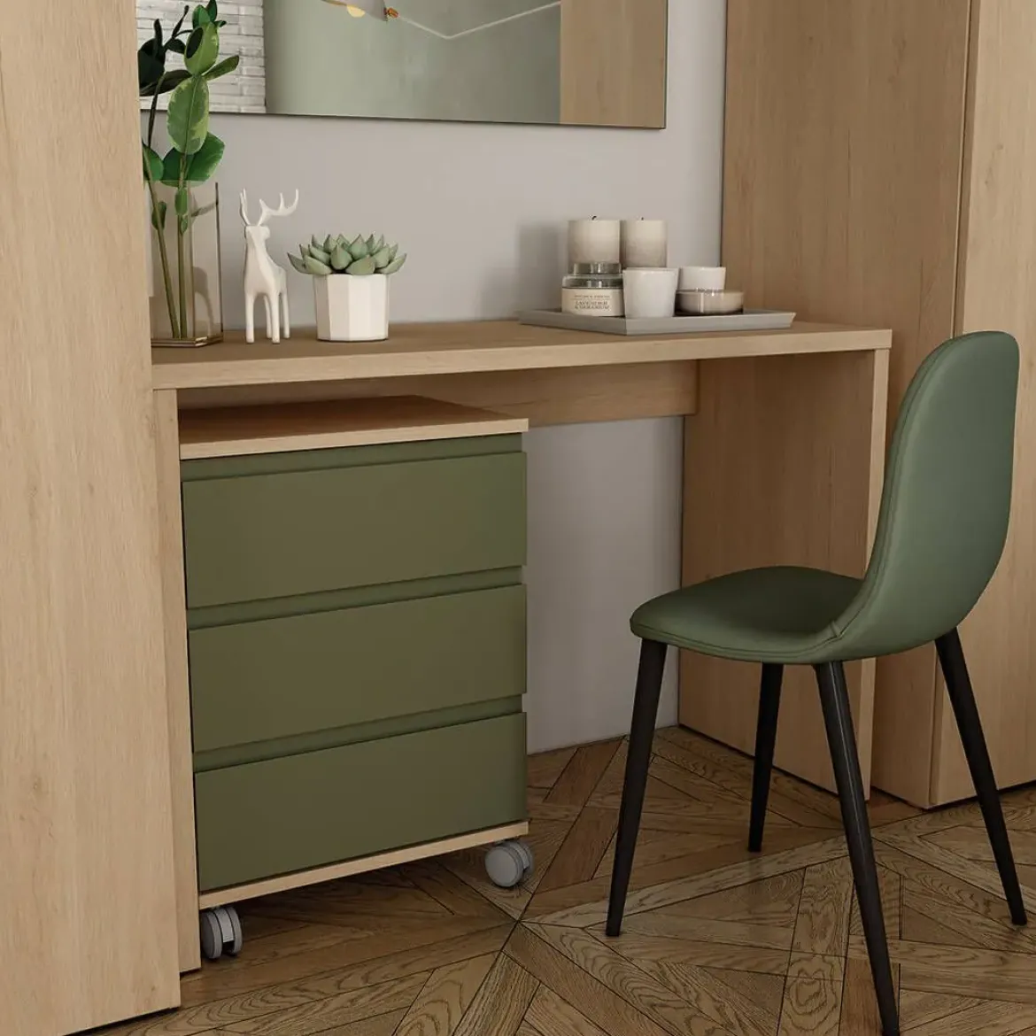 Escritorio de Madera con Acabado en Roble GHIO CNI220