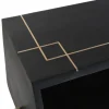 Escritorio de Madera de Mango Color Negra con Detalles Dorados MB-182710