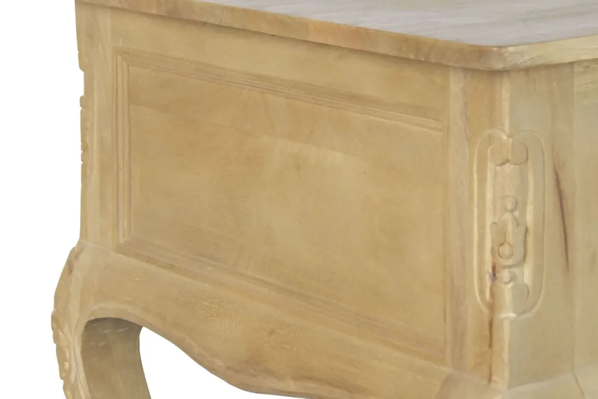 Escritorio de Madera Maciza con Acabado Decapé Natural y 5 Cajones MB-223361