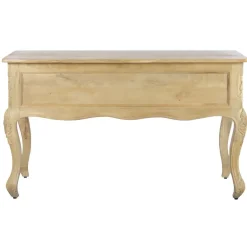 Escritorio de Madera Maciza con Acabado Decapé Natural y 5 Cajones MB-223361