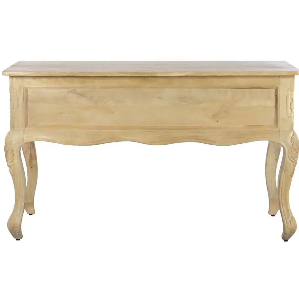 Escritorio de Madera Maciza con Acabado Decapé Natural y 5 Cajones MB-223361