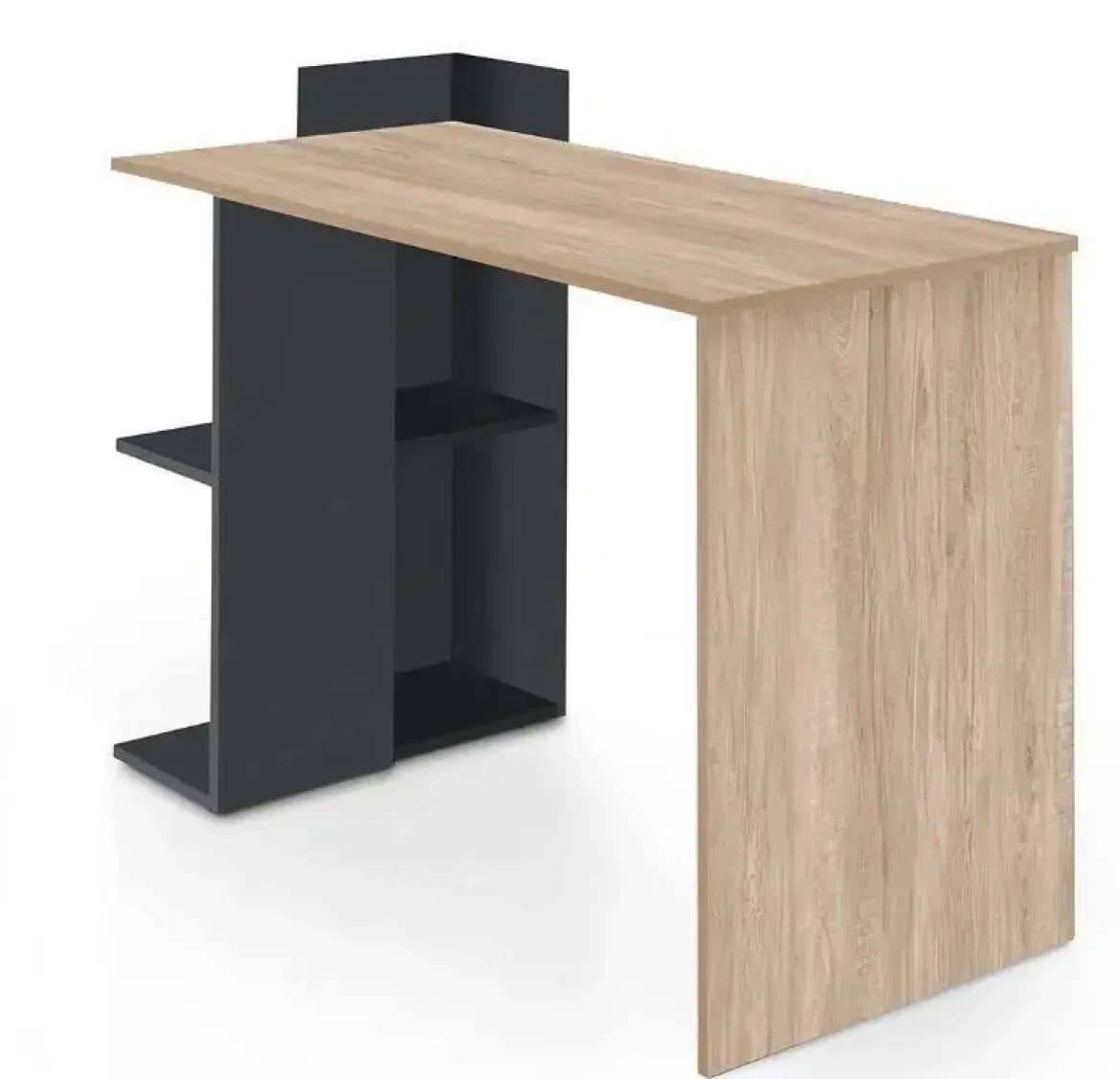 Escritorio de Melamina Color Roble-Negro HELLEN II MBLESC0000002