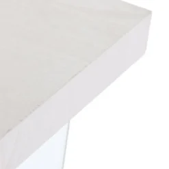 Escritorio de Oficina Blanco deMDF y Cristal con 2 Estantes Inferiores MB-207705