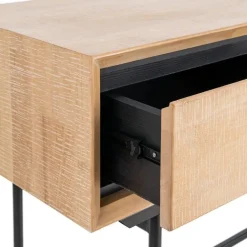 Escritorio de Oficina Natural y Negro de Madera y Metal 615684