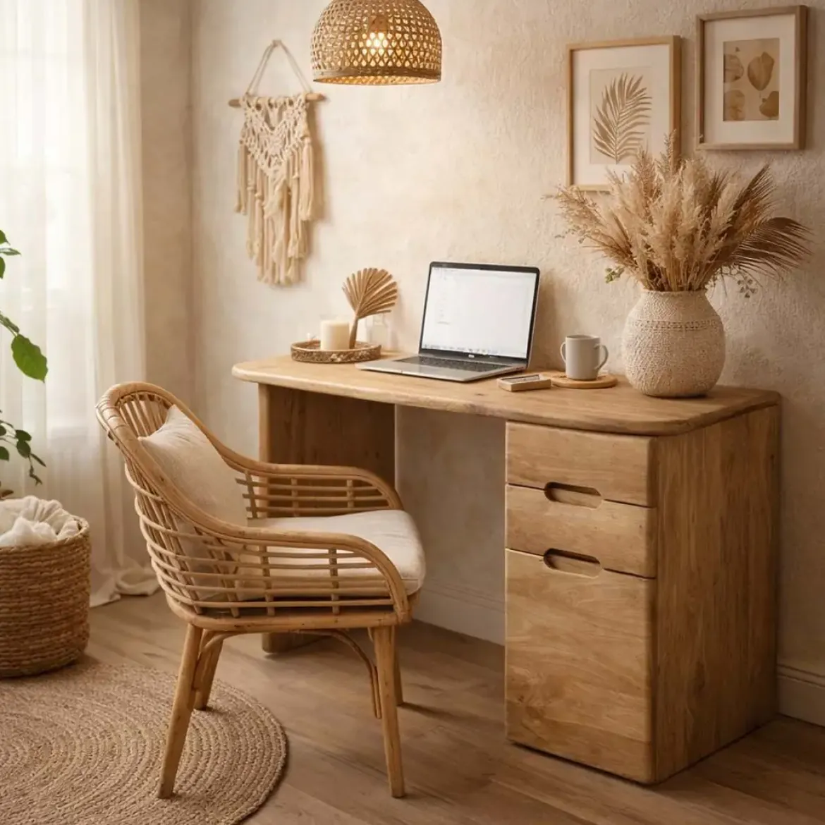 Escritorio de Salón en Madera de Mango Natural 615818