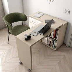 Escritorio Giratorio Derecho en Color Perla y Blanco LIDER GO