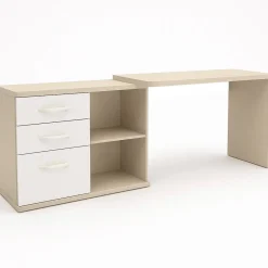 Escritorio Giratorio Derecho en Color Perla y Blanco LIDER GO