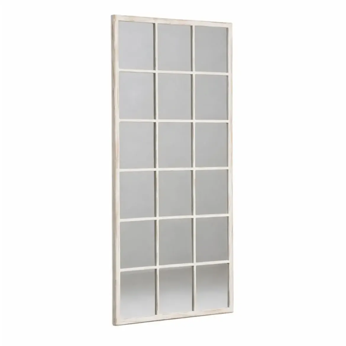 Espejo Blanco Rozado 90x180 cm de Madera de Abeto con Colocación Dual 615027
