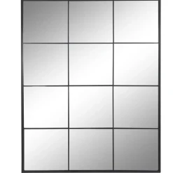 Espejo de Pared de Cristal y Hierro Negro de 90x120 cm ES-195697