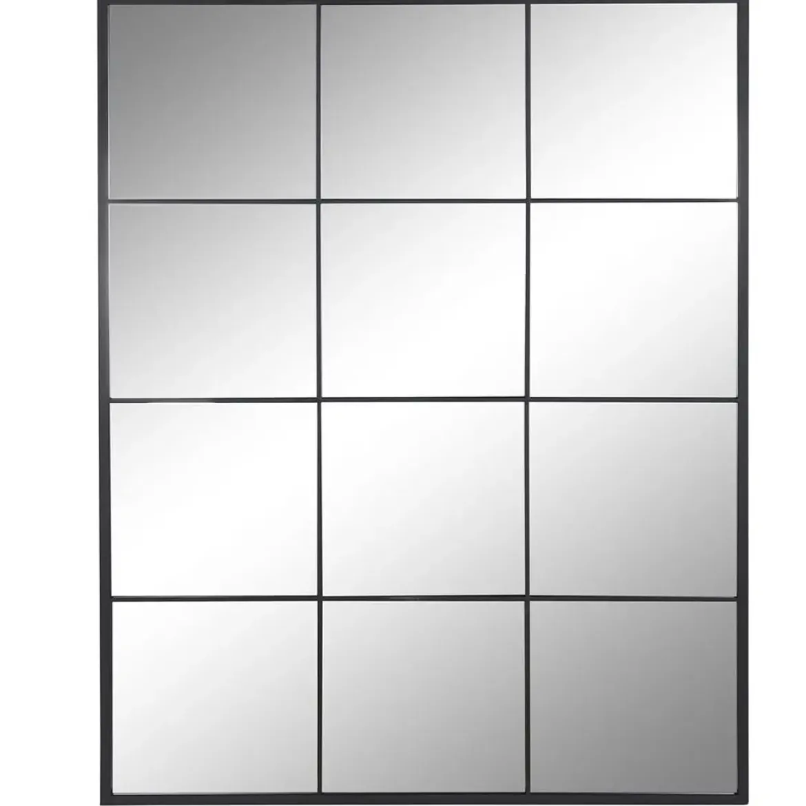 Espejo de Pared de Cristal y Hierro Negro de 90x120 cm ES-195697