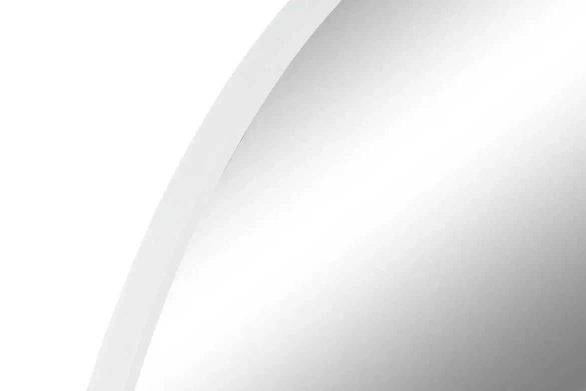 Espejo de Pared Redondo de Metal Blanco 100 cm ES-211494