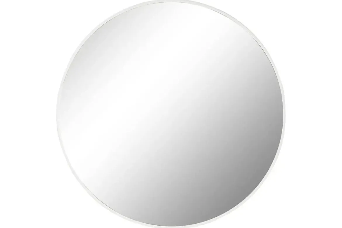 Espejo de Pared Redondo de Metal Blanco 100 cm ES-211494