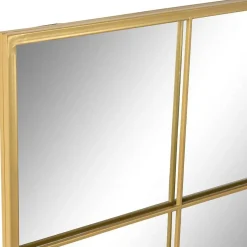 Espejo de Pared Tipo Ventana de Hierro Dorado 90x90 cm ES-198818