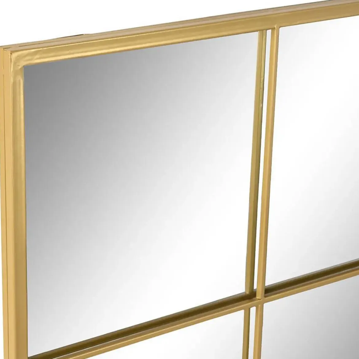 Espejo de Pared Tipo Ventana de Hierro Dorado 90x90 cm ES-198818