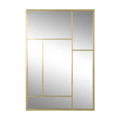 Espejo de Pared Vertical de Cristal y Hierro Dorado de 90 cm ES-215377