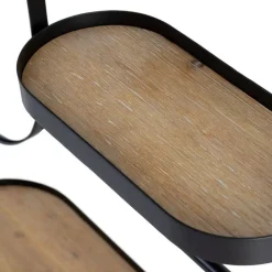 Espejo de Recibidor Negro y Natural con Bandeja 615236