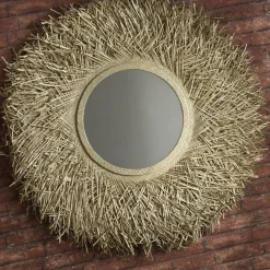 Espejo PANDAN decorativo Circular de Fibras Naturales 10-38