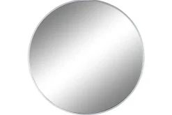 Espejo Redondo Decorativo en Hierro Plateado 80 cm ES-204894