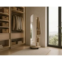 Espejo Vestidor Giratorio de MDF y Cristal 177 cm ES-232720