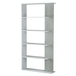 Estantería ALIDA de 5 estantes color blanco artik y cemento 0L2252A