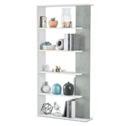 Estantería ALIDA de 5 estantes color blanco artik y cemento 0L2252A